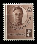 Доминика 1938-1947 гг. • Gb# 109 • ¼ d. • Георг VI • основной выпуск • MH OG VF ( кат.- £1.50- )