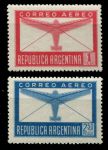 Аргентина 1946-1948 гг. • SC# C51-2 • 1 и 2.50 p. • без в.з. • авиапочта • MNH OG XF ( кат. - $13 )