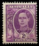Австралия 1942-1950 гг. • Gb# 205b • 2 d. • Георг VI • основной выпуск • из рулона • стандарт • MNH OG VF ( кат.- £ 50 )