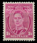 Австралия 1937-1949 гг. • Gb# 175 • 1s.4d. • Георг VI • основной выпуск • стандарт • MH OG VF ( кат.- £ 4 )