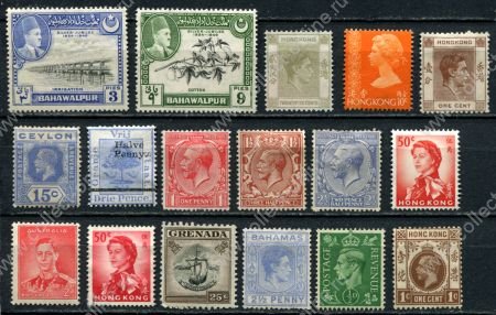 Британское содружество • набор 17 разных, старых чистых (*) марок • MNG VF