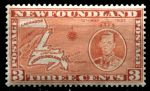 Ньюфаундленд 1937 г. • Gb# 258eс • 3 c. • Коронация Георга VI (доп. выпуск) • карта Ньюфаундленда • перф: 13½ • MH OG VF ( кат.- £ 15 )