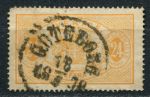 Швеция 1874 г. • Mi# D8 • 24 o. • 1-й выпуск (перф: 14) • официальная почта • гаш. - Гётеборг(1878) • Used VF ( кат.- € 18 )