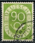 Германия • ФРГ 1951 г. • Mi# 138 • 90 pf. • почтовый рожок • стандарт • Used VF ( кат.- € 3 )