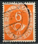 Германия • ФРГ 1951 г. • Mi# 126 • 6 pf. • почтовый рожок • стандарт • Used VF ( кат.- € 4 )