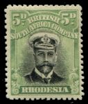 Родезия 1913-1922 гг. • Gb# 212 (die I) • 5 d. • выпуск "Адмирал" • перф. - 14 • стандарт • MH OG XF- ( кат. - £12 )