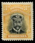 Родезия 1913-1922 гг. • Gb# 215 (die I) • 3 d. • выпуск "Адмирал" • перф. - 15 • стандарт • MH OG XF ( кат. - £12 )