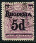 Родезия 1909-1912 гг. • Gb# 114 • 5 на 6 d. • герб колонии • надпечатка нов. номинала • стандарт • Used VF ( кат.- £ 24 )