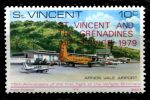Сент-Винсент 1979 г. • Gb# 568 • 10 c. • начало работы местной авиакомпании • аэродром • надпечатка • MNH OG XF