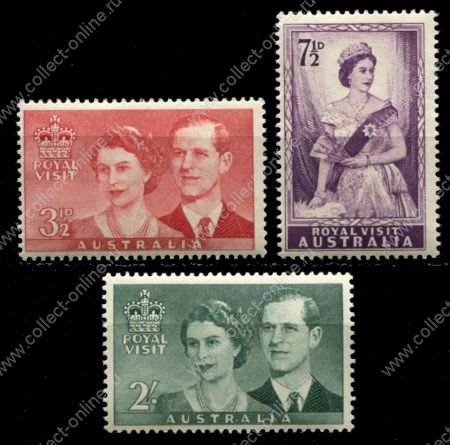 Австралия 1954 г. • Gb# 272-4 • 3½ d. - 2 sh. • Королевский визит • полн. серия • MNH OG XF