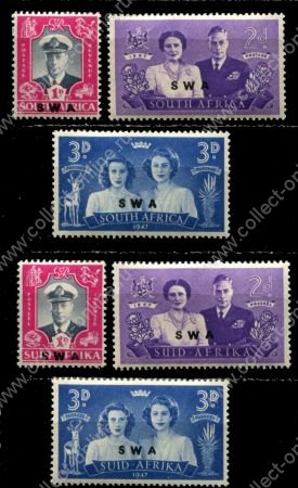 Юго-западная Африка 1947 г. • Gb# 134-6 • 1 - 3 d. • Королевский визит • полн. серия • MNH OG VF*