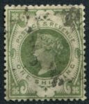 Великобритания 1887-1892 гг. • Gb# 211 • 1 sh. • Королева Виктория • "Юбилейный" выпуск • стандарт • Used VF- ( кат.- £ 80 )