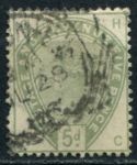 Великобритания 1883-1884 гг. • GB# 193 • 5 d. • королева Виктория • стандарт • Used F ( кат.- £210 )