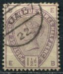 Великобритания 1883-1884 гг. • GB# 188 • 1 ½ d. • королева Виктория • стандарт • Used XF- ( кат.- £45 )