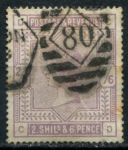 Великобритания 1883-1884 гг. • Gb# 178 • 2s.6d. • Королева Виктория • стандарт • Used VF- ( кат.- £ 160 )