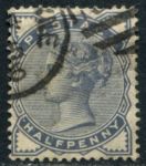 Великобритания 1883-1884 гг. • Gb# 187 • ½ d. • Королева Виктория • стандарт • Used VF ( кат.- £10 )