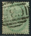 Великобритания 1873-1880 гг. • GB# 150 pl. 13 • 1 sh. • королева Виктория • стандарт • Used VF ( кат.- £160 )