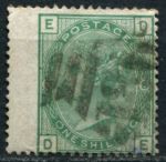 Великобритания 1873-1880 гг. • GB# 150 pl. 8 • 1 sh. • королева Виктория • стандарт • Used VF ( кат.- £175 )