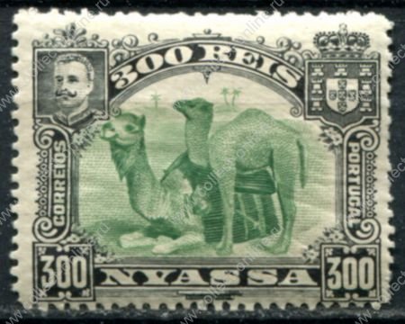 Ньяса • 1901 г. • SC# 38 • 300 r. • осн. выпуск • верблюды • MH OG F-VF ( кат. - $2.50 )
