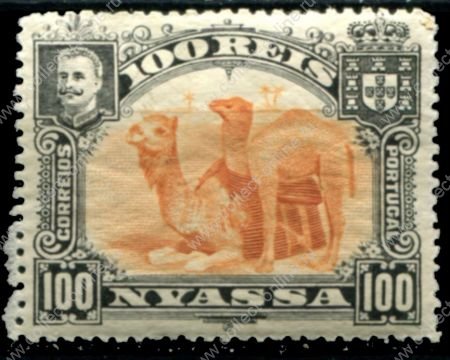 Ньяса • 1901 г. • SC# 35 • 100 r. • осн. выпуск • верблюды • MH OG VF ( кат. - $2 )