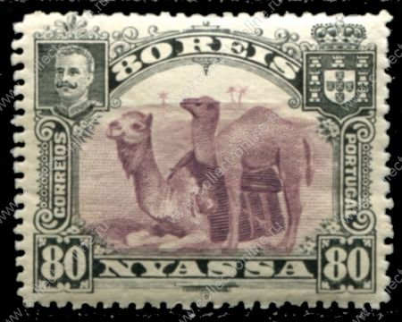 Ньяса • 1901 г. • SC# 34 • 80 r. • осн. выпуск • верблюды • MH OG VF ( кат. - $2 )