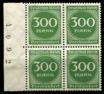 Германия 1923 г. • Mi# 270 • 300 марок • стандарт • № кв. блок • MNH OG XF+