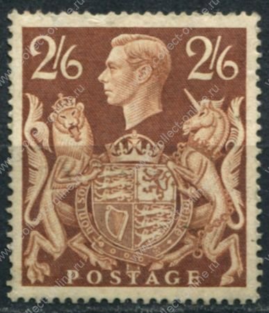 Великобритания 1939-1948 гг. • Gb# 476 • 2s.6d. • Георг VI • стандарт • MNG F-VF ( кат.- £ 95- )