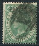 Наталь 1869 г. • Gb# 56 • 1 sh. • Королева Виктория • надпечатка "POSTAGE."(7e) • стандарт • Used F-VF ( кат.- £80 )