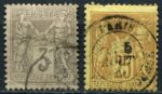 Франция 1879 г. • Mi# 77-8 • 3 и 20 c. • "Мир и торговля"(аллегория) • стандарт • Used F-VF ( кат.- € 5 )