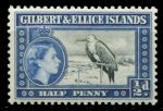 Гилберта и Эллис о-ва 1956-1962 гг. • Gb# 64 • ½ d. • Елизавета II основной выпуск • птица фрегат • MNH OG VF