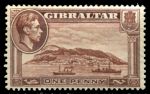 Гибралтар 1938-1951 гг. • Gb# 122c • 1 d. • Корабли напротив скалы Гибралтар • (перф. - 13) • MH OG VF ( кат.- £3 )