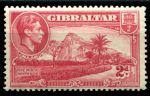 Гибралтар 1938-1951 гг. • Gb# 124c • 2 d. • Георг VI • основной выпуск • скала Гибралтар(вид с севера) • MNH OG VF