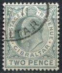 Гибралтар 1906-1911 гг. • Gb# 68 • 2 d. • Эдуард VII • стандарт • Used VF ( кат. - £11 )