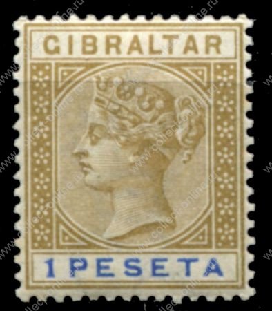 Гибралтар 1889-1895 г. • Gb# 31 • 1 pt. • королева Виктория • стандарт • MNH!! OG VF ( кат. - £5++ )