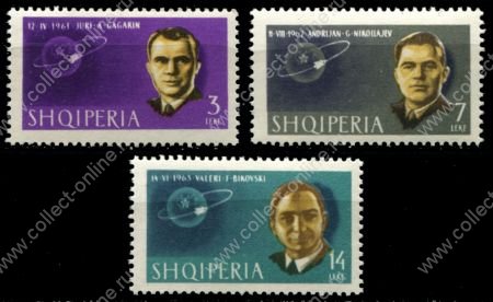 Албания 1963 г. • Mi# 757,9,61 • 3,7 и 14 L. • Первые космонавты • MNH OG XF ( кат.- € 7 )