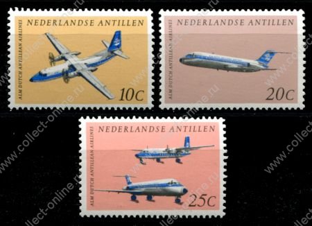 Нидерландские Антильские о-ва 1968 г. • SC# 315A-C • 10 - 25 c. • Гражданские самолёты • полн. серия • MNH OG VF