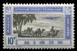 Нигер 1942 г. • Iv# A15 • 10 fr. • аэроплан над караваном верблюдов • авиапочта • MH OG VF