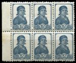 СССР 1936-1953 гг. • Сол# 556 • 10 коп. • работница • серо-синяя • стандарт • блок 6 марок • MNH OG VF