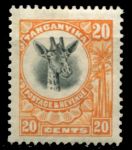 Танганьика 1922-1924 гг. • Gb# 77 • 20 c. • основной выпуск • жираф • стандарт • MH OG XF ( кат.- £ 6 )