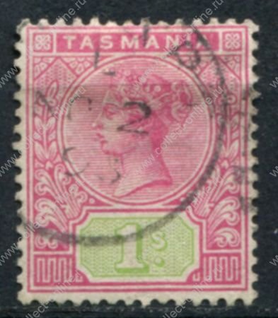 Австралия • Тасмания 1892-1899 гг. • Gb# 221 • 1 sh. • Королева Виктория • стандарт • Used XF ( кат.- £4 )