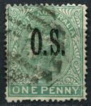 Южная Австралия 1891-1896 гг. • GB# O56 • 1 d. • надпечатка "O.S."(тип II) • перф. 15 • официальная почта • Used VF