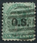 Южная Австралия 1876-1880 гг. • GB# O43 • 1 d. • надпечатка "O.S." • перф. 10 • официальная почта • Used VF