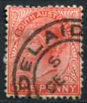Южная Австралия 1876-1904 гг. • GB# 176a • 1 d. • Королева Виктория • перф. 13 • стандарт • Used VF