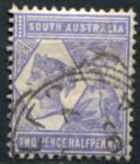 Южная Австралия 1894-1906 гг. • GB# 236 • 2½ d. • Королева Виктория • кенгуру • перф. 13 • стандарт • Used VF
