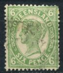 Квинсленд 1897-1908 гг. • Gb# 250 • 6 d. • Королева Виктория • стандарт • Used VF ( кат. - £4 )