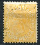 Квинсленд 1890-1894 гг. • GB# 193 • 4 d. • Королева Виктория • стандарт • Used VF