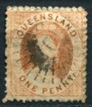 Квинсленд 1868-1874 гг. • GB# 59 • 1 d. • Королева Виктория • стандарт • Used VF ( кат. - £7 )